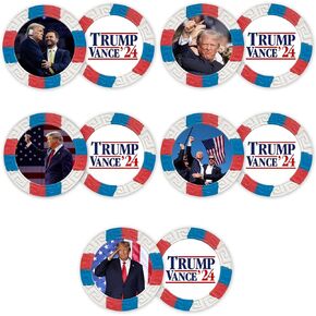 DA VINCI Trump Vance 2024 Set of 5 Poker Chips Ball Markers 2024 Election MAGA Save America Again - Printed in The USA