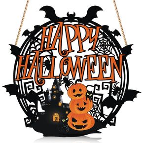 Halloween Indoor Decor Decorations Warm Halloween Decorations for Bedrooms, Halloween Pumpkin Door Sign Decorations, Halloween Pumpkin Decorations Can Hanging Various Indoor and Outdoor Occasions