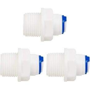 uxcell 3pcs 3/8 Inch BSP Male to 1/4 Inch OD Straight Quick Connect Water Purifiers Tube Fittings Push Connector Water Hose for RO Reverse Osmosis Systems
