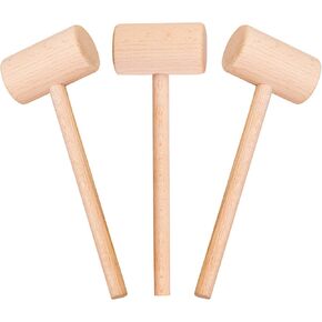 Wooden Crab Mallet, Crab Mallet for Lobster, Crab and Other Shellfish, 3Pcs