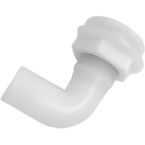 1 Inch Plastic 90 Degree Thru-Hull Bilge Pump Hose Fitting for Boats-White