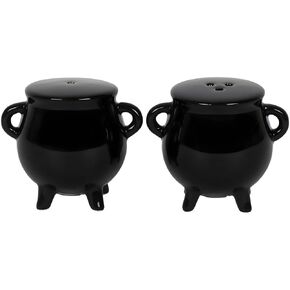 Black Cauldron Salt & Pepper Cruet Set Witch/Pagan Gift Boxed