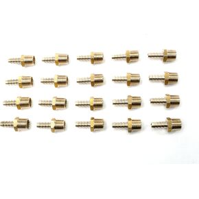 LTWFITTING Brass Fitting Coupler 5/16-Inch Hose Barb x 3/8-Inch Male NPT Fuel Gas Water(Pack of 20)