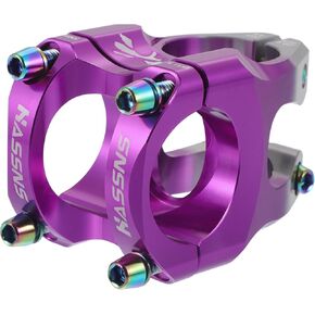 Bike Stem/Short Handlebar Adjustable Stem/for Mountain Bike Durable Aluminum Alloy 35mm Stem Length/ 1Pcs Gray Purple