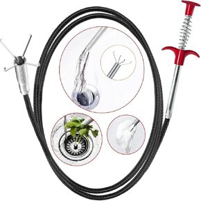 61 inch Flexible Grabber Claw Pick Up Reacher Tool Shower Drain Snake Hair Drain Clog Remover Tool For Home Sink, Drain, Toilet, Tight Spaces