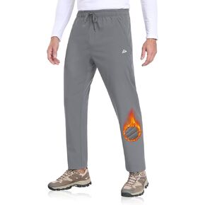 Men Sweatpants Fleece Lined Winter Athletic Pant with Zipper Pockets Warm Joggers for Running Jogging Workout