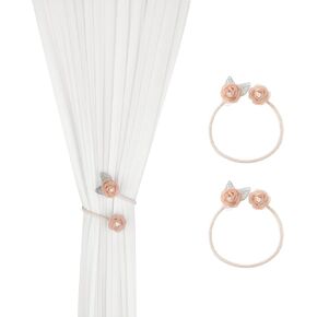 1 Pair of Handmade Artificial Rose Flower Curtain Holdbacks,Curtain Tiebacks Clips Creative Window Drape Twist Tie Backs Curtain Holders Decorative Draperies Holdbacks (Pink) in Kuwait