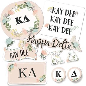 Desert Cactus Kappa Delta Stickers Classic Floral Decal Laptop Water Bottle Car (Sheet C. Floral)