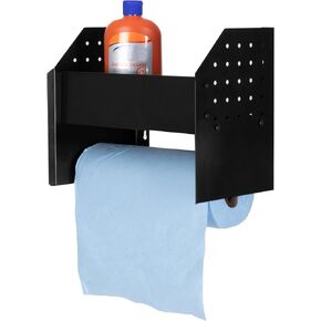 Garage Paper Towel Holder Wall Mount with Shelf - Garage Organization & Storage Shed Organizer for Shop Towels, Trailer Accessories for Inside Workshop, Garage Décor for Men