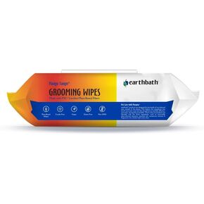 earthbath, Mango Tango Grooming Wipes - Dog Wipes for Paws and Butt, Best Pet Wipes for Dogs & Cats, Made in USA, Cruelty-Free Dog Cleaning Wipes, Removes Dirt & Dander - 100 Count (2 Pack)