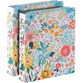 1 inch 3-Ring-Binder with Pockets, 1'' Fabric Cover Binders, Holds 200 Sheets US Letter Size 8.5'' x 11''for Office/Home/School (2)