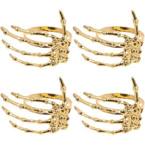 HEMOTON 4pcs Ghost Hand Napkin Buckle Black Decor Halloween Decoration Hand Decor Napkin Rings Metal Napkin Holder Napkin Decoration Ring Ornaments Dinner Party Dining Table Alloy