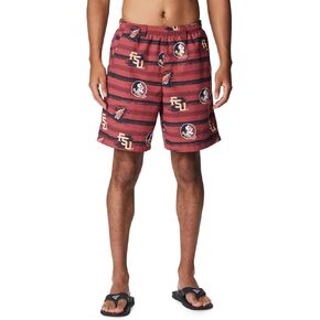 Columbia Men's Collegiate Backcast II Short, FSU-Cabernet Paint Your Colors Print, Large x 8L