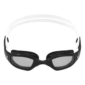 Aquasphere Ninja Adult Swim Goggles - Swim Goggles for the Competitive Edge, Light Weight, Performance in the Water | Unisex Adult, Smoke Lens, Black/White Frame