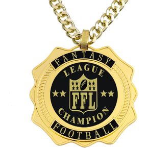 Fantasy Football Championship Chain Medal Trophy Ring Award Gift for Tournament or League Champion Winner