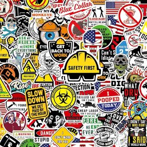 Hard Hat Stickers for Adults, Funny Stickers Pack for Adults, Waterproof Hard Hat Accessories Hardhat Stickers for Toolbox Helmet, Blue Collar Stickers for Men, Construction, Electrician, Welder