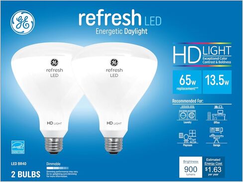 مصابيح GE Refresh LED، 65 وات، ضوء النهار، BR40 الأضواء الكاشفة الداخلية (عبوتان) in Saudi Arabia