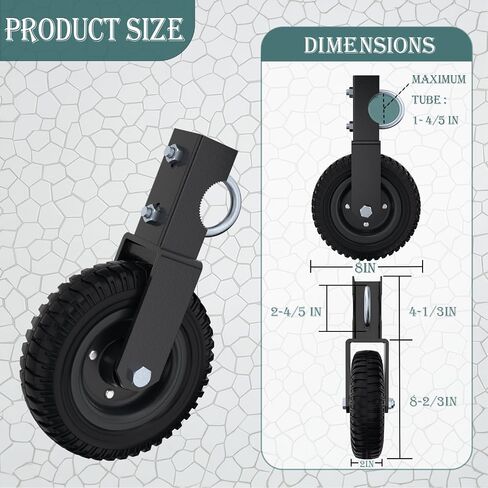 Gate Wheel, 8IN Under Mount Gate Caster, Prevent The gate from Sagging and dragging, Load Capacity 450Lbs with Wrenches in Kuwait