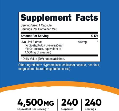 Nutricost Uva Ursi 4500mg، 240 كبسولة - كبسولات نباتية، خالية من الغلوتين، غير معدلة وراثيًا in Saudi Arabia