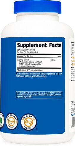 Nutricost Uva Ursi 4500mg، 240 كبسولة - كبسولات نباتية، خالية من الغلوتين، غير معدلة وراثيًا in Saudi Arabia