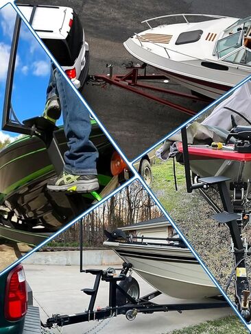 خطوات مقطورة القارب، خطوات صعود القارب المزدوجة العالمية مع مقبض وأدوات تثبيت مناسبة للقوارب الجهير والقوارب العائمة وقوارب الصيد وما إلى ذلك، خطوات مقطورة القارب لللسان (خطوتان) in Kuwait
