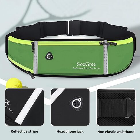 Men Women Running Belts,Adjustable Waist Pack,Waterproof Running Fanny Pack,Waterproof Running Waist Pouch Bag with Reflective Strip,Runner Belt for Running Walking Cycling Camping Gym in Kuwait