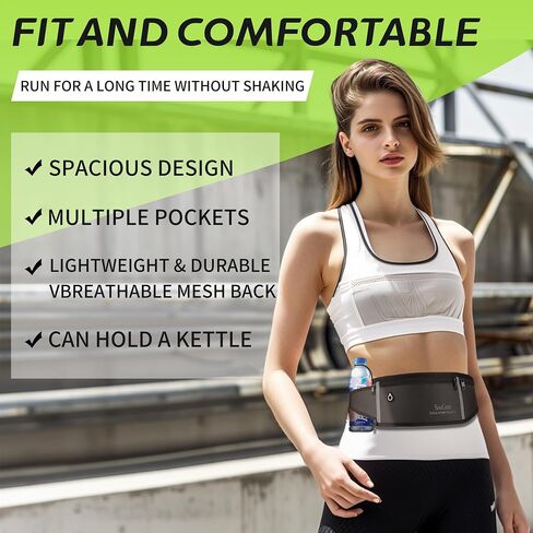 Men Women Running Belts,Adjustable Waist Pack,Waterproof Running Fanny Pack,Waterproof Running Waist Pouch Bag with Reflective Strip,Runner Belt for Running Walking Cycling Camping Gym in Kuwait