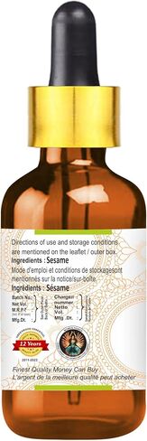 Pure Sesame Oil (Sesamum indicum) with Glass Dropper Cold Pressed 30ml (1 oz) in Kuwait
