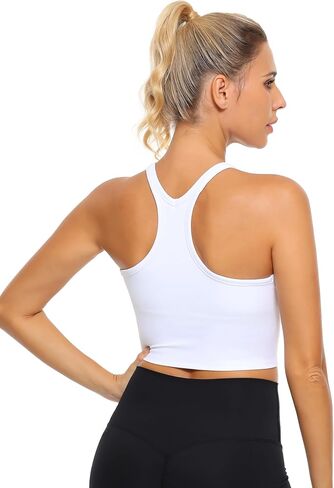 Womens Sports Bra Longline Yoga Tops for Workout Crop Y Back Padded Low Impact in Kuwait
