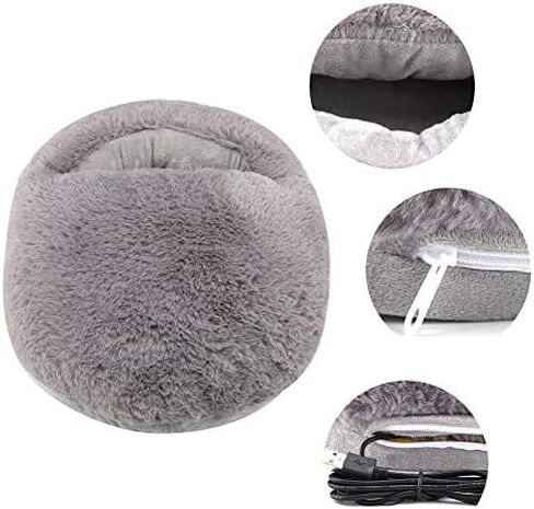 Electric Heating Pad USB Foot Warmer Cushion Adjustable Temperature for Winter Office Heating Slippers Shoes(Gray) in Saudi Arabia