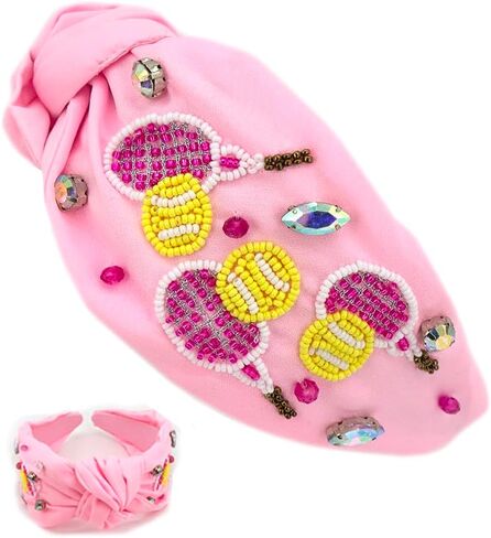 عصابة رأس معقودة للبيسبول وكرة مخلل الجولف وكرة التنس مع زخرفة لإكسسوارات Preppy المريحة هدية لعشاق الرياضة والنساء (Golf-WT) in Kuwait