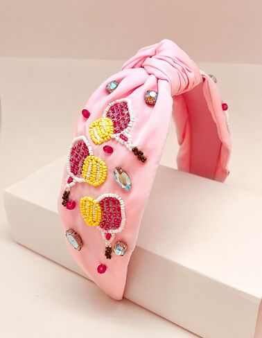 عصابة رأس معقودة للبيسبول وكرة مخلل الجولف وكرة التنس مع زخرفة لإكسسوارات Preppy المريحة هدية لعشاق الرياضة والنساء (Golf-WT) in Kuwait