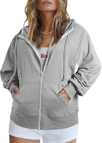 Eytino Women Plus Size Sweatshirts Long Sleeve Zip Up Oversized Casual Hoodies Jackets 2024 Fashion Fall Outfits(1X-5X) in Saudi Arabia