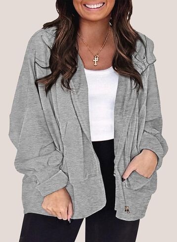 Eytino Women Plus Size Sweatshirts Long Sleeve Zip Up Oversized Casual Hoodies Jackets 2024 Fashion Fall Outfits(1X-5X) in Saudi Arabia