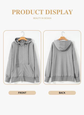 Eytino Women Plus Size Sweatshirts Long Sleeve Zip Up Oversized Casual Hoodies Jackets 2024 Fashion Fall Outfits(1X-5X) in Saudi Arabia