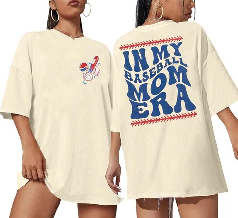 Oversized Baseball Mom Shirt Women - in My Baseball Mom Era Shirts Game Day Graphic Tee Short Sleeve Shirts in Saudi Arabia
