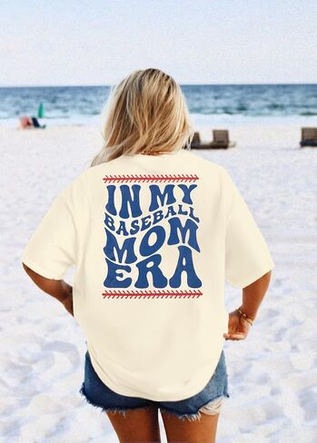 Oversized Baseball Mom Shirt Women - in My Baseball Mom Era Shirts Game Day Graphic Tee Short Sleeve Shirts in Saudi Arabia