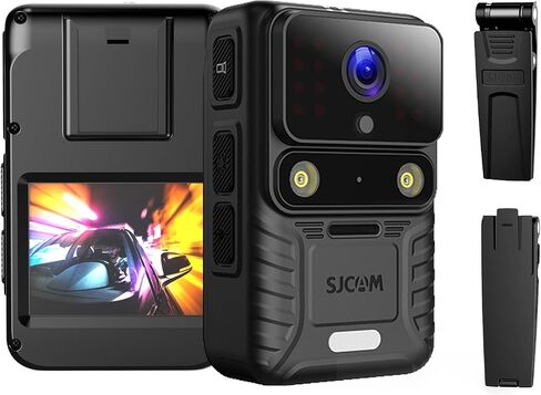 SJCAM A20 4K Body Camera Portable Video Recorder with EIS 2.33 Inch Touch Screen Wearable Security Camera 7-10Hr Battery Life, for Law Enforcement, Guard, Home, Outdoor, Travel, Camping, Cycling in Saudi Arabia
