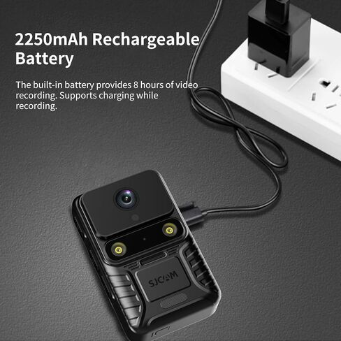 SJCAM A20 4K Body Camera Portable Video Recorder with EIS 2.33 Inch Touch Screen Wearable Security Camera 7-10Hr Battery Life, for Law Enforcement, Guard, Home, Outdoor, Travel, Camping, Cycling in Saudi Arabia