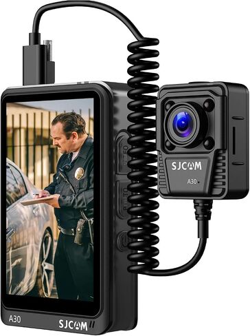 SJCAM A20 4K Body Camera Portable Video Recorder with EIS 2.33 Inch Touch Screen Wearable Security Camera 7-10Hr Battery Life, for Law Enforcement, Guard, Home, Outdoor, Travel, Camping, Cycling in Saudi Arabia