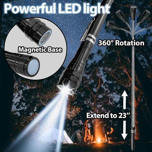 مجموعة أدوات مغناطيسية ومرايا فحص تلسكوبية من Sutekus تتضمن 5 قطع مرايا فحص تلسكوبية برأس دوارة، أداة التقاط مغناطيسية تلسكوبية ومصباح LED مغناطيسي دوار، 8 عبوات in Kuwait