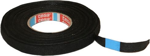 شريط قماشي من tesa UK من الصوف PET 51608 شريط عازل لحزام الكابلات شريط قطني (9 مم × 15 م) أسود in Kuwait