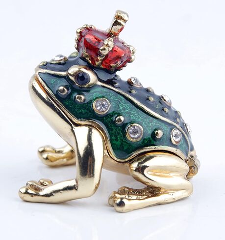 علب حلية الأمير الضفدع الصغيرة من سيفينبيز، علب مجوهرات على شكل ضفدع مفصلي، هدية للفتيات والنساء - هدايا عيد الأم in Kuwait