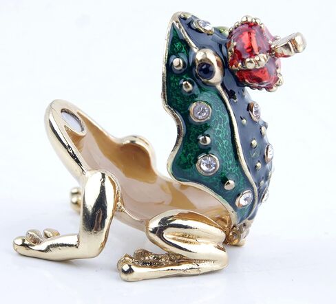 علب حلية الأمير الضفدع الصغيرة من سيفينبيز، علب مجوهرات على شكل ضفدع مفصلي، هدية للفتيات والنساء - هدايا عيد الأم in Kuwait