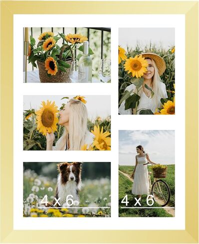 11x14 Picture Frame, 4x6 Collage Picture Frame, Display 5 Pcs 4x6 Photos or 11x14 Picture, Five Opening 4x6 Collage Frame for Wall Hanging, Lightweight 4 x 6 Multi Picture Frame, Black in Saudi Arabia