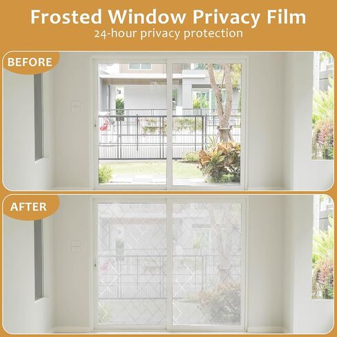 WLLHYF Window Privacy Film, Static Clings Lattice Frosted Glass Window Tint Non-Adhesive Removable Window Covering Decorative Stickers for Home Office Bathroom Door in Saudi Arabia