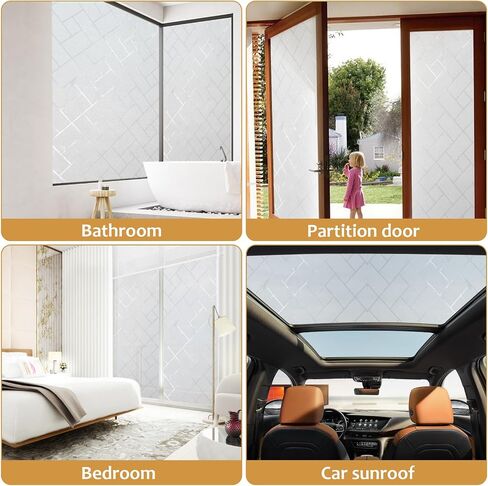WLLHYF Window Privacy Film, Static Clings Lattice Frosted Glass Window Tint Non-Adhesive Removable Window Covering Decorative Stickers for Home Office Bathroom Door in Saudi Arabia