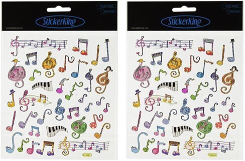 Tattoo King Multicolored Stickers, Music Notes (Pack of 2) in Saudi Arabia
