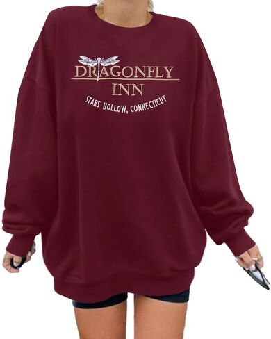سترة UNIQUEONE Dragonfly Inn Stars Hollow: قميص Luke's Diner للسيدات على شكل يعسوب in Saudi Arabia