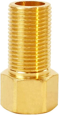 Hoashing 1/2 "ذكر إلى 1/2" أنثى مستقيم الموضوع النحاس تمديد وصلة أنابيب لحوض صنبور/دش، طول 1.97 بوصة/50 مللي متر in Kuwait